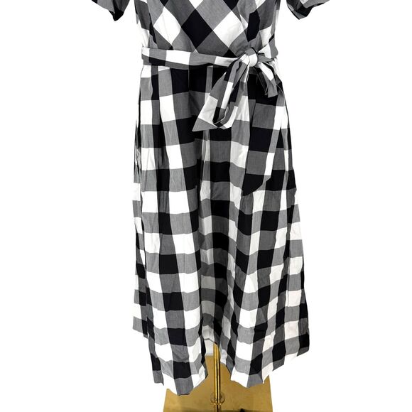 Talbots Zinnia Gingham Fit & Flare Poplin Dress 10 Petite Sweetheart Cotton NWT - Picture 4 of 10